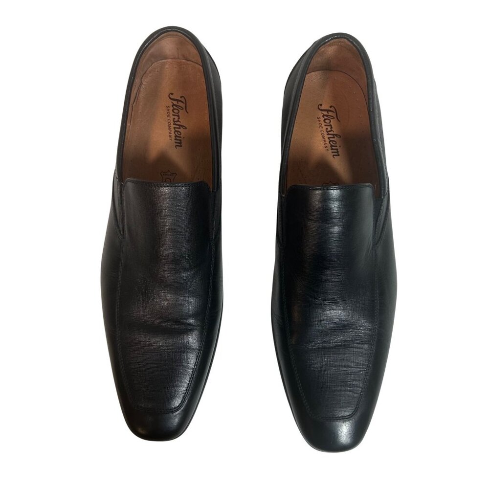 Florsheim Black Leather Slip-On Dress Shoes Mens Size 13D Flexsole Comfort Sole